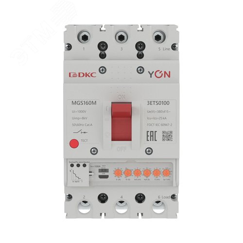 Выключатель автоматический YON max MGS160M 3P 40-100А 25кА с электронным расцепителем ETS - фото 2