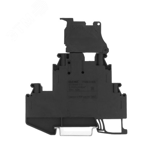 Клемма для предохранителя, двухуровневая, винтовой зажим, 4 точки подключения, 4 кв.мм, серая - фото 2