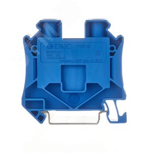 Клемма проходная, винтовой зажим, 2 точки подключения, 16 кв.мм, синяя - фото 2