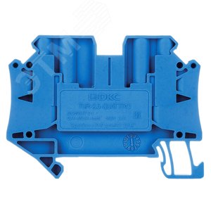 Клемма проходная, винтовой зажим, 4 точки подключения, 2.5 кв.мм, синяя - фото 2