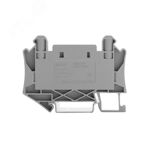 Клемма измерительная, для вставных изолированных перемычек, винтовой зажим, 2 точки подключения, 6 кв.мм, серая - фото 2