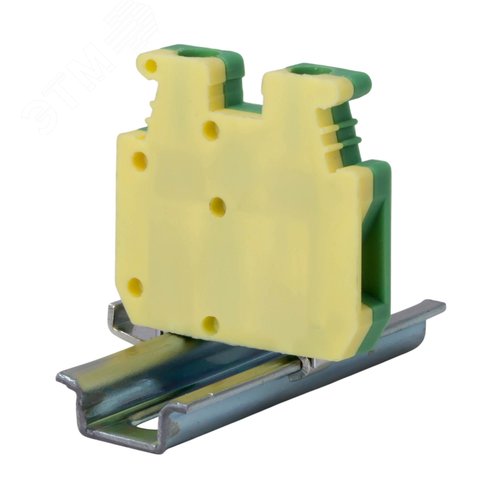 Мини-клемма заземления, винтовой зажим, 2 точки подключения, 2.5 кв.мм - фото 1