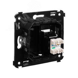 Avanti Розетка телефонная в стену одинарная, ''Черный квадрат'' - фото 4