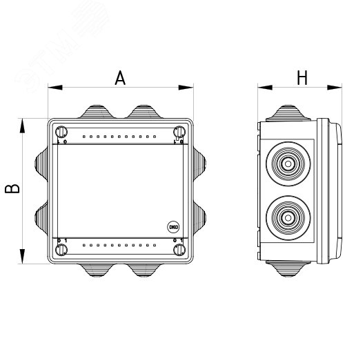 Коробка пластиковая FS с кабельными вводами и клеммниками, IP56,100х100х50мм, 5р, 450V,20A,10мм.кв - фото 6