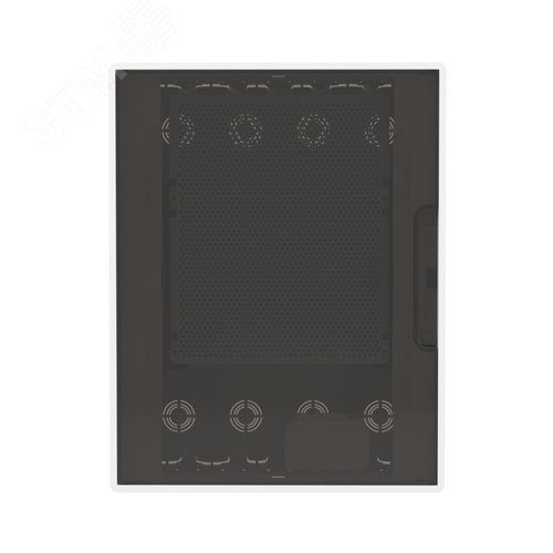 Щиток 24 мод встраиваемый для полых стен слаботочный Фрейм (FRAME), белый, с тонированной дверцей, с монтажной платой, 1 розеткой (арт. 45005) и 1 коробкой (арт. 10033) - фото 2