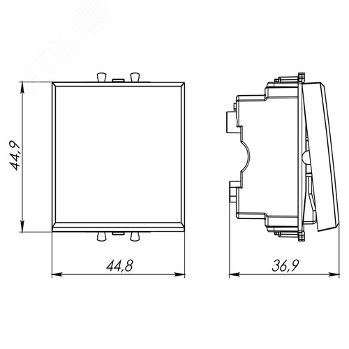 Выключатель одноклавишный модульный, Avanti, ванильная дымка, 2 модуля - фото 6