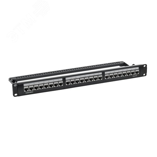 Изображение товара Патч-панель модульная 19'. 1U.CAT6A. 24 порта RJ45. экранированная (шт)