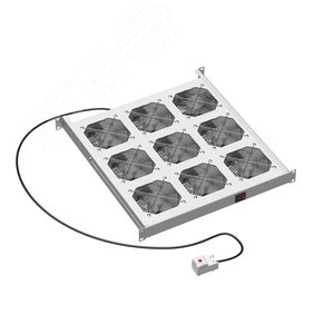 19дюйм Вентиляторный модуль, 9 вентиляторов с термостатом - фото 2