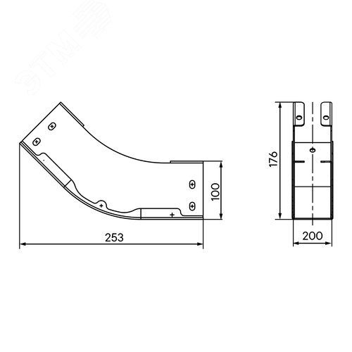 Угол вертикальный внутренний 45 градусов 100х200 1,5 мм цинк-ламель в комплекте крепежные элементы соединительные пластины - фото 2