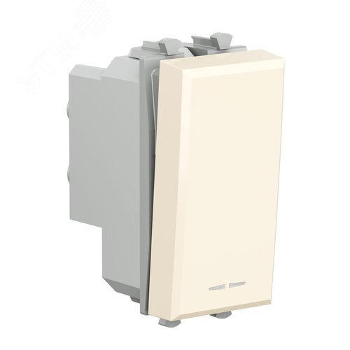 Avanti Выключатель двухполюсный одноклавишный модульный,  Ванильная дымка, 1 модуль - фото 2