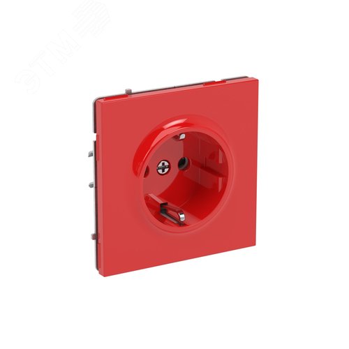 Розетка силовая, 2P+E, с з/ш, KANT, красный сатин - фото 2