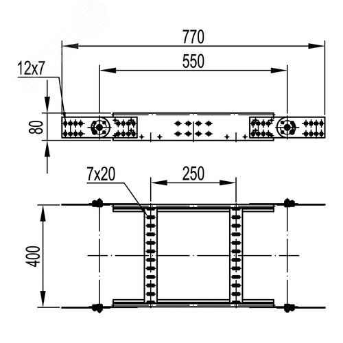 Угол вертикальный шарнирный 80х400 в комплекте крепежные элементы соединительные пластины лонжерон 1.5 мм цинк-ламельный - фото 2