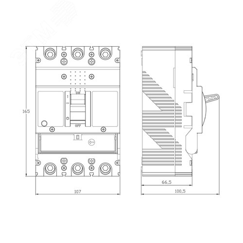 Выключатель автоматический YON max MGS250N 3P 160-200А 36кА с регулируемым термомагнитным расцепителем - фото 4