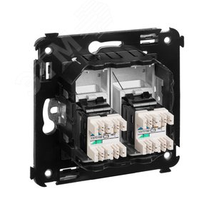 Avanti Телефонная розетка RJ-12 в стену двойная  Закаленная сталь - фото 4