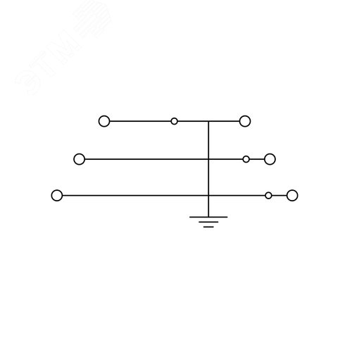 Клемма заземления трехуровневая, зажим push-in, 6 точек подключения, 2.5 кв.мм - фото 4
