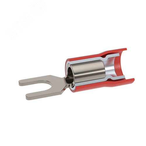 Изображение товара Наконечник вилочный с изолир.фланцем ПВХ, двойная гильза, 0,25-1,5 кв.мм М6 (д.6,4 мм) (НВИ) (шт)