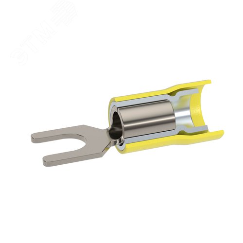 Изображение товара Наконечник вилочный с изолир.фланцем ПВХ, двойная гильза, 2,5-6 кв.мм М6 (д.6,4 мм) (НВИ) (шт)