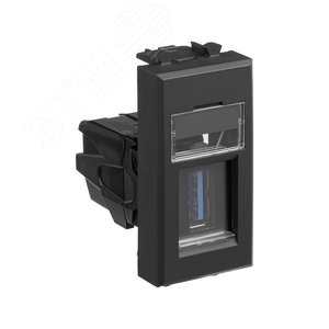Avanti USB 3.0 розетка модульная, тип А-А, , Черный матовый, 1 модуль - фото 2