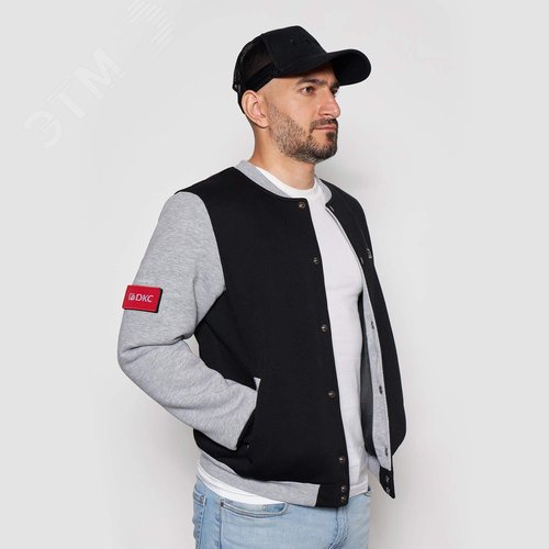 Бомбер черно- серый, размер L - фото 4