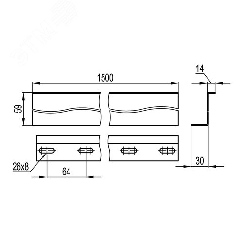 Перегородка разделительная H80 мм L1500 мм цинк-ламельная аналог горячеоцинкованной - фото 2