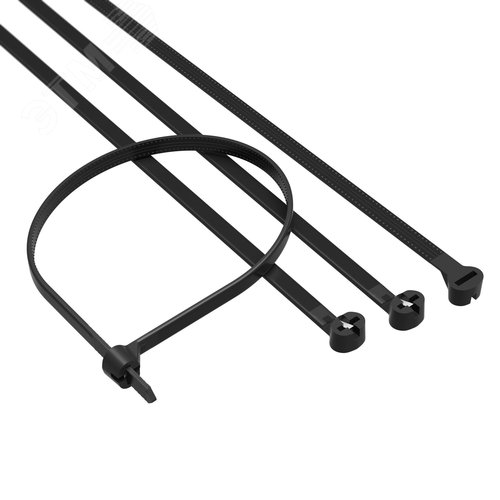 Хомут P6.6 с двойным замком, черный 4,8x250 - фото 1