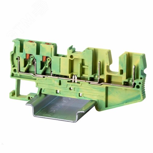 Клемма заземления под вставной разъем, зажим push-in, 4 точки подключения, 2.5 кв.мм - фото 1