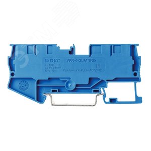 Клемма проходная, зажим push-in, 4 точки подключения, 4 кв.мм, синяя - фото 2