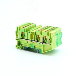 Изображение товара Клемма заземления, зажим push-in, 3 точки подключения, 4 кв.мм (шт)