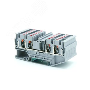 Купить Клемма двухуровневая , винтовой зажим, 4 точки подключения, 4 кв ...