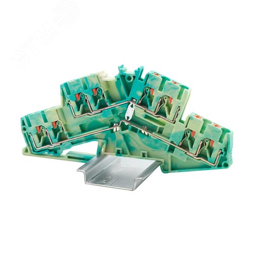 Клемма заземления двухуровневая, зажим push-in, 8 точек подключения, 2.5 кв.мм - фото 1