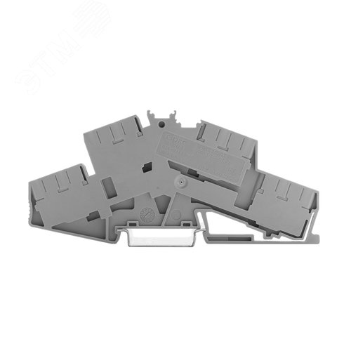 Клемма двухуровневая, зажим push-in, 8 точек подключения с перемычкой между уровнями, 2.5 кв.мм, серая - фото 2