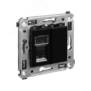 Avanti Розетка телефонная в стену одинарная, ''Черный квадрат'' - фото 2