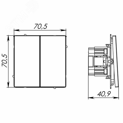 Инвертор двухклавишный, KANT, белая магнолия - фото 7