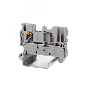 Клемма проходная под вставной разъем, зажим push-in, 2 точки подключения, 2.5 кв.мм, серая - фото 1