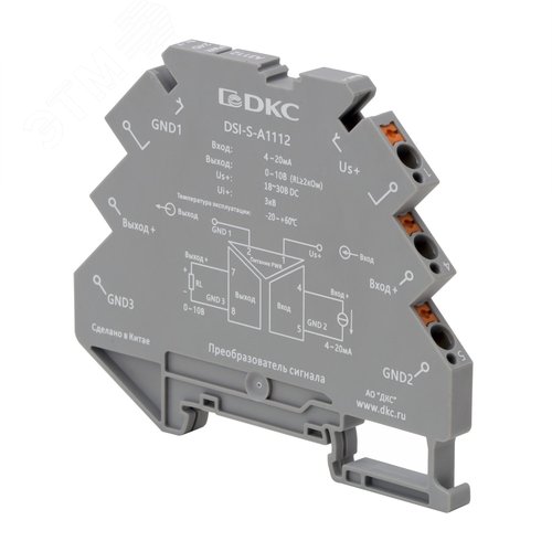 Преобразователь сигнала DSI, 6,2 мм 1 вход 4…20 мА, 1 выход 0…10 В - фото 1