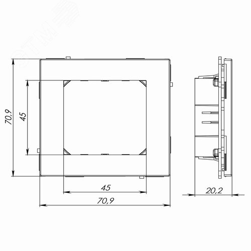 Адаптер-каркас для монтажа механизмов Avanti в рамки KANT, белая магнолия - фото 6