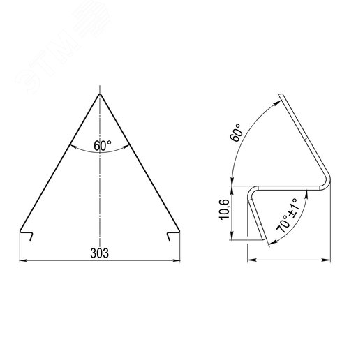 Крышка двускатная 300 L1500 горячий цинк - фото 2