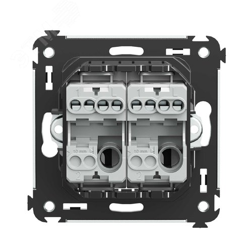 Avanti Выключатель двухклавишный в стену  Черный   матовый - фото 3