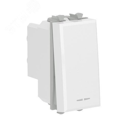 Avanti Выключатель двухполюсный одноклавишный модульный, , Белое облако, 1 модуль - фото 2