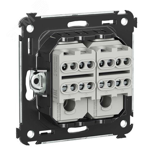 Avanti Инвертор двухклавишный в стену Черный      квадрат (Переключатель сх. 7+7) - фото 4