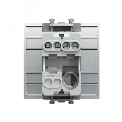 Выключатель одноклавишный модульный, Avanti, закаленная сталь, 2 модуля - фото 3