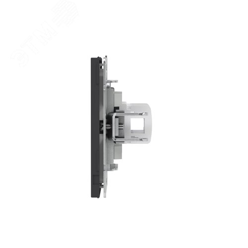 Компьютерная розетка RJ-45 без шторки, кат.5е двойная, KANT, черный уголь - фото 4