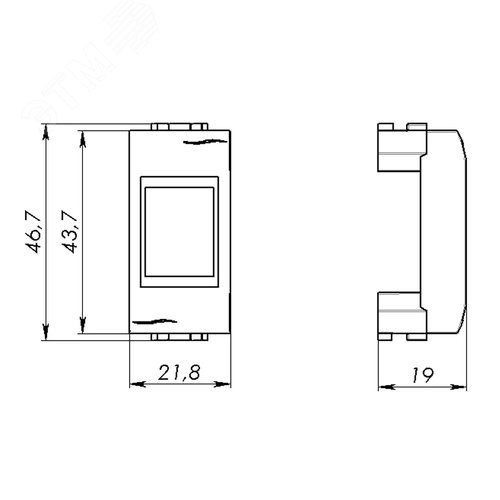 BRAVA Адаптер для информационныx разъемов SIEMON  бежевый 1 модуль - фото 2