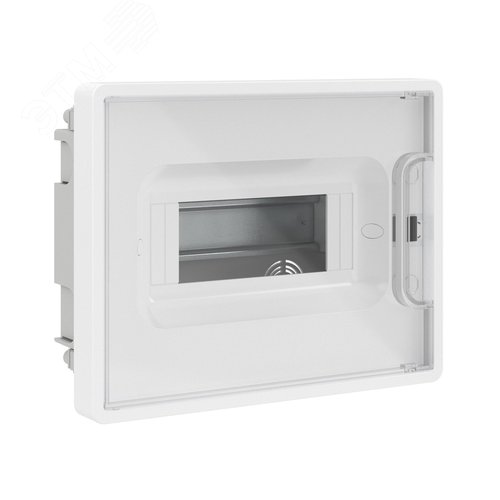 Щиток 8 мод встраиваемый для полых стен Фрейм (FRAME), белый, с прозрачной дверцей, с 2 шинами PEN на 8 и 6 отв. - фото 1