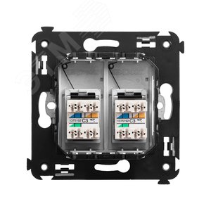 Avanti Телефонная розетка RJ-12 в стену двойная  Закаленная сталь - фото 3