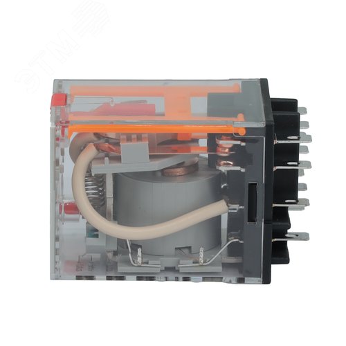 Реле миниатюрное силовое, 3CO, коммутируемый ток 16 А, AgSnO, напряжение 230V AC, опция – тест-кнопка+светодиод - фото 3