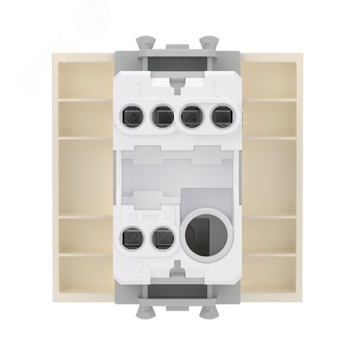 Переключатель одноклавишный модульный, Avanti, ванильная дымка, 2 модуля - фото 3