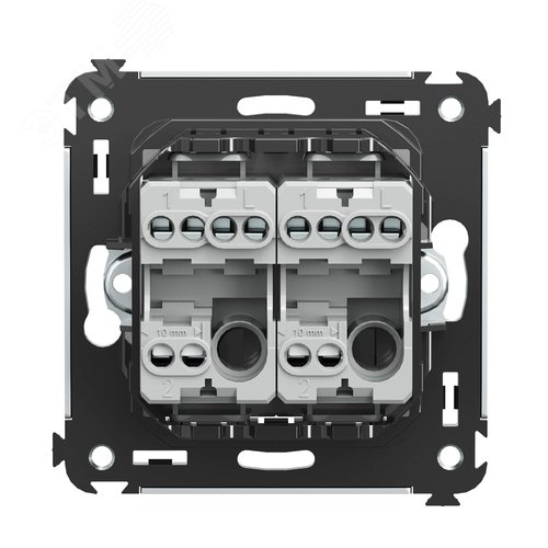 Avanti Переключатель двухклавишный в стену, ''Черный квадрат'' - фото 3