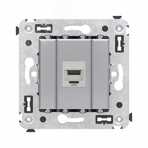 Avanti Компьютерная розетка RJ-45 без шторки в стену, кат.6А одинарная экранированная,  Закаленная сталь - фото 1