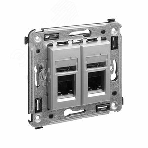 Avanti Телефонная розетка RJ-12 в стену двойная  Закаленная сталь - фото 2